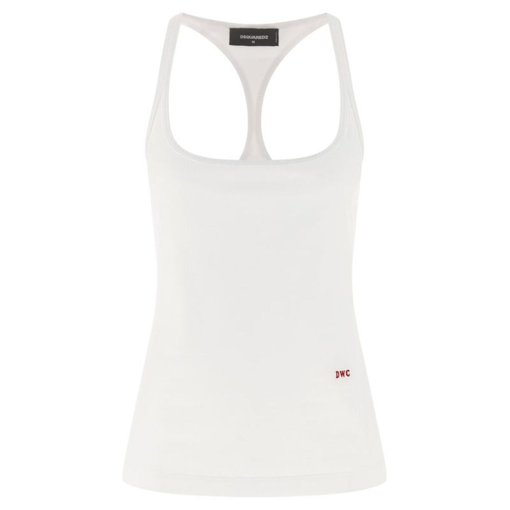 Dsquared² White Cotton Tank Women's Tops